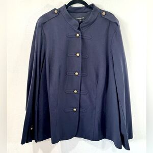 Lane Bryant- navy blue military style jacket with brass buttons.Size 28